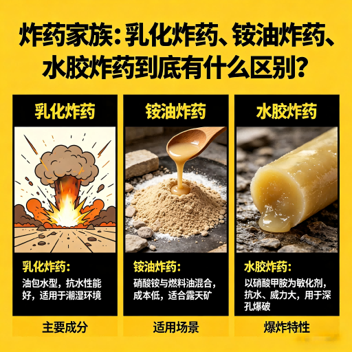 昭通炸药家族：乳化炸药、铵油炸药、水胶炸药到底有什么区别？